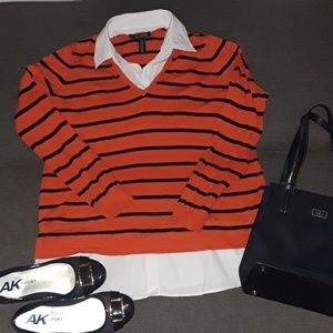 Orange/Blue Stripped Top